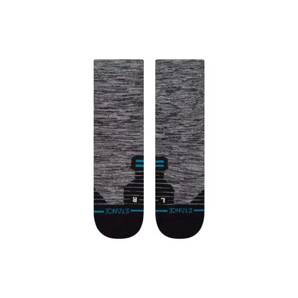 Stance Mid Wool Crew Socks Black Grey Stripe A458A24MID Merino FreshTek Infiknit - Picture 2 of 16